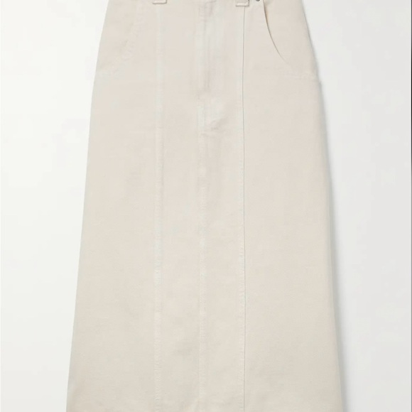 Khaite Caroline Canvas Midi Skirt, White Denim, size 24 - Picture 5 of 11